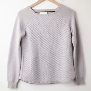 Cynthia Rowley‎ Sweater 100% 2 Ply Cashmere Womens Small Gray Basketweave Luxury